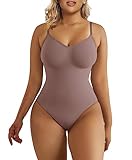 SHAPERX Bodysuit for Women Tummy Control Shapewear Seamless Sculpting Thong Body Shaper Tank Top,SZ5215-Umber-2XL/3XL