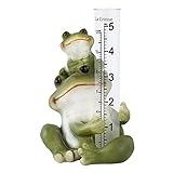 LA CROSSE MCCORMICK 704-4114 5 in. Table Standing Polyresin Frog Rain Gauge, Green