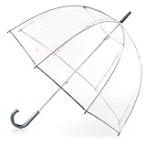 totes Women's Clear Bubble Umbrella – Transparent Dome Coverage – Large Windproof and Rainproof Canopy – Ideal for Weddings, Proms or Everyday Protection, Clear