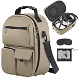 FOREGOER Carrying Case for Meta Quest 3/Oculus Quest 2, Hard Travel Storage Case Compatible with Meta Oculus Quest 2 Headset, Quest Pro and Accessories, VR All-in-One Gaming Headset (khaki)