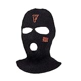 JunnKay Balaclava Face 3-Hole for Cold Weather, Winter Ski Men and Women Thermal Cycling Mask MK3 V-999, Black, One Size