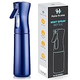 Hula Home Continuous Spray Bottle (10.1oz/300ml) Empty Ultra Fine Plastic Water Mist Sprayer – For Hairstyling, Cleaning, Salons, Plants, Essential Oil Scents & More - Blue