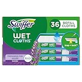 Swiffer Sweeper Wet Mopping Cloth Multi Surface Refills, Mops for Floor Cleaning, Febreze Lavender Scent, 36 Count