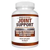 Glucosamine Chondroitin Turmeric Msm Boswellia - Joint Support Supplement for Relief 180 Tablets for Bones, Back, Knees, Hands - Arazo Nutrition