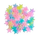 AM AMAONM 100 Pcs Colorful Glow in The Dark Luminous Stars Fluorescent Noctilucent Plastic Wall Stickers Murals Decals for Home Art Decor Ceiling Wall Decorate Kids Babys Bedroom Room Decorations