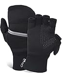 TrailHeads Womens Power Stretch Convertible Mittens,small/medium, Black