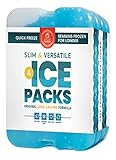 Healthy Packers Ice Packs for Coolers - Freezer Packs - Original Cool Pack | Cooler Accessories for the Beach, Camping and Fishing | Slim & Long-Lasting Reusable Ice Pack for Lunch Box (Set of 4)