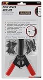 Performance Tool W2005 One-Handed Poly Rivet Gun Kit with Long Stem Riveter, Black and Red (41pc)