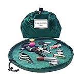 Lay-n-Go Cosmo Drawstring Cosmetic & Makeup Bag Organizer, Toiletry Bag for Travel, Gifts, and Daily Use, 20 inch, Evergreen