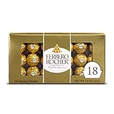 Ferrero Rocher, Premium Gourmet Milk Chocolate Hazelnut, Individually Wrapped Candy for Gifting, 7.9 oz, 18 Count