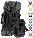 TruActive [𝗣𝗿𝗲𝗺𝗶𝘂𝗺] Bike Phone Mount Holder, Motorcycle Phone Mount, 6 Color Bands Included, Cell Phone Holder for Bike – Universal Any Phone or Handlebar, Bike Phone Holder, ATV, Tool Free