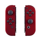 eXtremeRate Soft Touch Grip Red Joycon Handheld Controller Housing with Full Set Buttons, DIY Replacement Shell Case for Nintendo Switch & Switch OLED Model Joy-Con – Console Shell NOT Included