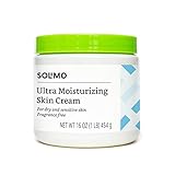 Amazon Brand - Solimo Ultra Moisturizing Skin Cream for Dry & Sensitive Skin, Dermatologist Tested, Fragrance Free, 16 Ounce