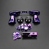 Replacement Full Set Button Bumper Trigger Buttons Guide Dpad RT LT RB LB ABXY ON Off Button Kit for Xbox One Slim Xbox One S Controller (Chrome Purple)
