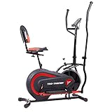 [BODY POWER] - 2nd Gen, PATENTED 3 in 1 Exercise Machine, Elliptical with Seat Back Cushion, Upright Cycling, and Reclined Bike Modes - Digital Computer Targets Different Body Parts, BRT5118