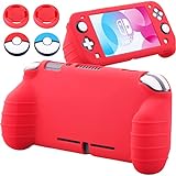 YoRHa Handle Grip Soft Silicone Rubber Protective Cover Case (Red) x 1 for Nintendo Switch Lite [9.2019 Slim Model]