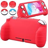 YoRHa Handle Grip Soft Silicone Rubber Protective Cover Case (Red) x 1 for Nintendo Switch Lite [9.2019 Slim Model]