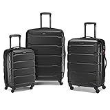 Samsonite Omni PC Hardside Expandable Luggage with Spinner Wheels, 3-Piece Set (20/24/28), Black