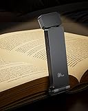 86lux Reading Light, Rechargeable Book Light for Reading in Bed, Ultralight Clip-on LED Bookmark Lamp with 3 Amber Colors & Stepless Dimming for Night Reading for Book Lovers, Kids, Grey