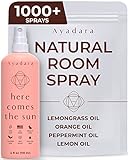 Ayadara Natural Room Spray | Refreshing Citrus Air Freshener for Home & Office | Witch Hazel, Lemongrass, & Peppermint Oil Room Deodorizer Spray | Nature-Based Home Odor Eliminator | 1000+ Spritzes