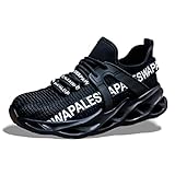 Work Safety Shoes for Men Womens, Steel Toe Sneakers Shoes Construction Working Shoes for Hiking Trail Tennis...Black40