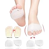Metatarsal Pads, Gel Toe Separators, Bunion Corrector Cushion, Toe Spacers, Ball of Foot Cushions, Soft&Breathable, Idea for Mortons Neuroma, Blisters, Diabetic Feet, Hammer Toe, Rapid Pain Relief