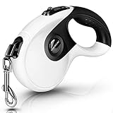 CLEEBOURG Retractable Dog Leash, Anti-bite Heavy Duty Pet Walking Leash with Anti-Slip Handle, 16ft Strong Nylon Tape, One-Handed Brake, Pause, Lock
