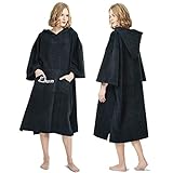 Oksun Changing Robe Towel Poncho with Hood for Beach, Swimming, Surfing One Size Fit All