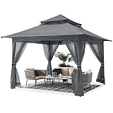 ABCCANOPY Pop Up Gazebo 13x13 - Outdoor Canopy Tent with Mosquito Netting for Patio Garden Backyard(Gray)