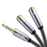 DUKABEL Headsets Splitter Adapter, 3.5mm Jack Separate Headphone & Mic Plug Adapter 3.5mm Combo Audio Adapter Cable for PS4 Gaming Headset PC Xbox One Laptop -