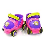 Kid's Children's Boys Girls Adjustable Speed Quad Roller Skate Shoes with Safe Lock Mode for Beginners (Pink)