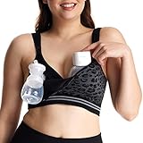 Momcozy 4-in-1 Pumping Bra Hands Free, Fixed Padding Nursing Bra & Maternity Bra, YN12 Wearable Breast Pump Bra Cotton-Nylon Comfort & Support for M5, S9, S12, Spectra, Elvie, Willow,etc, X-Large