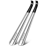 ZOMAKE Shoe Horn Long Handle for Seniors 2 Pack,Metal Long Shoehorn for Boots,16.5' Extra Long Shoe Horn for Men Women Kids