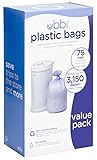 Ubbi Disposable Diaper Pail Plastic Bags, Value Pack, 75 Count, 13-Gallon Bags