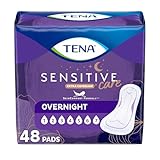 TENA Sensitive Care Incontinence Pads, Bladder Control, Postpartum for Women, Overnight Absorbency, Extra Coverage, 48 Count