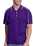 Pro Celebrity Men's Super Charger Polo Shirt (X-Large, Purple & White)