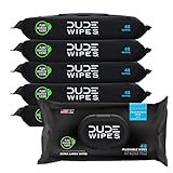 DUDE Wipes Flushable Wipes - 6 Pack, 288 Wipes - Unscented Extra-Large Adult Wet Wipes with Vitamin-E & Aloe for at-Home Use - Septic and Sewer Safe