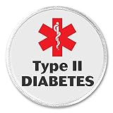 Type II (2) Diabetes Medical Alert 3' Sew On Patch Diabetic Health Symbol Sign