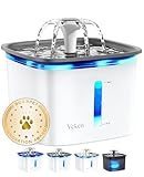Veken 95oz/2.8L Pet Fountain, Automatic Cat Water Fountain Dog Water Dispenser with Replacement Filters for Cats, Dogs, Multiple Pets (Grey, Plastic)