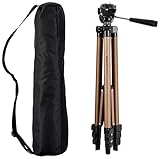 Amazon Basics 50-inch Lightweight Camera Mount Tripod Stand With Bag, Black/Brown