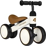 Retrospec Cricket Baby Walker Balance Bike with 4 Wheels for Ages 12-24 Months - Toddler Bicycle Toy for 1 Year Old’s - Ride On Toys for Boys and Girls - One Size,Eggshell