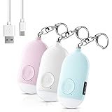3 Pack Personal Protection Devices 130dB, Strobe Light and Key Chain Security for Students, Joggers, Night Workers, Elders, Kids, Women, 3 Pop Color