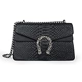 JBB Crossbody Shoulder Purse for Women - Snake Printed Leather Evening Clutch Chain Strap Small Satchel Bag