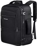 Vancropak Travel Backpack, 40L Flight Approved Carry On Backpack for Men & Women, Expandable Large Luggage Backpack Daypack Water Resistant Lightweight Business Weekender Bag, Black