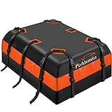 FIVKLEMNZ Car Rooftop Cargo Carrier 21 Cubic, Waterproof Roof Bag Soft-Shell Carriers Top Luggage Storage with Slip Mat + 10 Straps + 6 Door Hooks for All Vehicle Topper with/Without Rack Cross Bar