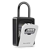 Puroma Key Lock Box Waterproof Combination Lockbox Portable Resettable Wall Mounted & Hanging Key Safe Lock Box for House Keys, Realtors, Garage Spare, Gray (1 Pack)