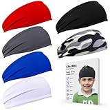 Kids Breathable Sweat-Wicking Sports Headbands, 6-Pack for Boys' Soccer, Baseball, and Athletic Activities