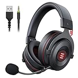 EKSA E900 Pro USB Gaming Headset for PC - Computer Headset with Detachable Noise Cancelling Mic, 7.1 Surround Sound, 50MM Driver - Headphones with Microphone for PS4/PS5, Xbox One, Laptop, Office