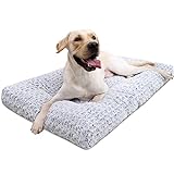 Washable Dog Bed Deluxe Plush Dog Crate Beds Fulffy Comfy Kennel Pad Anti-Slip Pet Sleeping Mat for Large, Jumbo, Medium, Small Dogs Breeds, 35' x 23', Gray