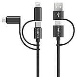 CHAFON USB C Multi Fast Charging Cable PD 60W Nylon Braided Cord 5-in-1 3A USB A/C to Type C/Micro USB Charger Adapter Compatible Samsung Galaxy S20 LG Sony iPad Pro 2018 Android(3.3FT)